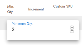 Modify product's minimum order quantity