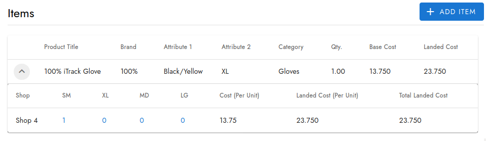 PO With Landed Cost Enabled